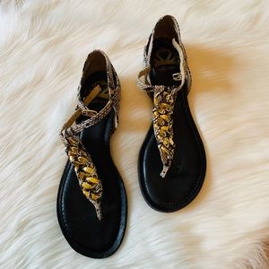 Fergalicious Snake Print Sandals